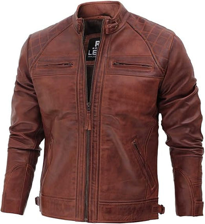 Men's Thin Leather Jackets Winter down Jacket