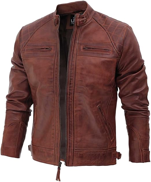 Men's Thin Leather Jackets Winter down Jacket