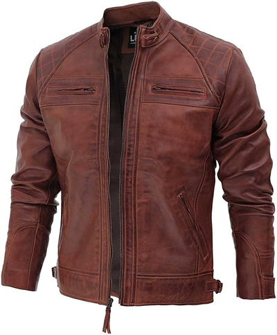 Men's Thin Leather Jackets Winter down Jacket