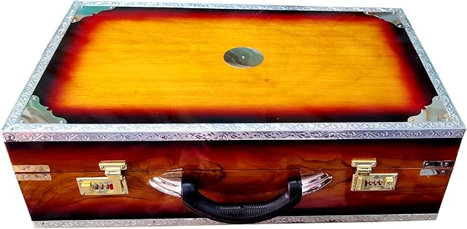 Harmonium, Maanvish Professional Harmonium Portable, Triple Reeds, 3 1/2 Octaves, 9 stops,4 Extra Notes, Padded Bag