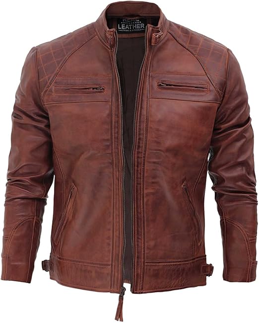Men's Thin Leather Jackets Winter down Jacket