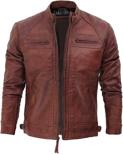 Men's Thin Leather Jackets Winter down Jacket