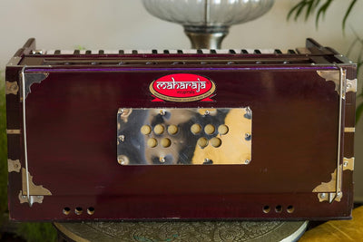 Maharaja Musicals, Handmade Harmonium, 3 1/4 Octave (Saptak), 7 Stop, Standing, Coupler, Multi Bellow, Padded Bag, Tuned A440, Dark Mahogany Color, PDI-DB