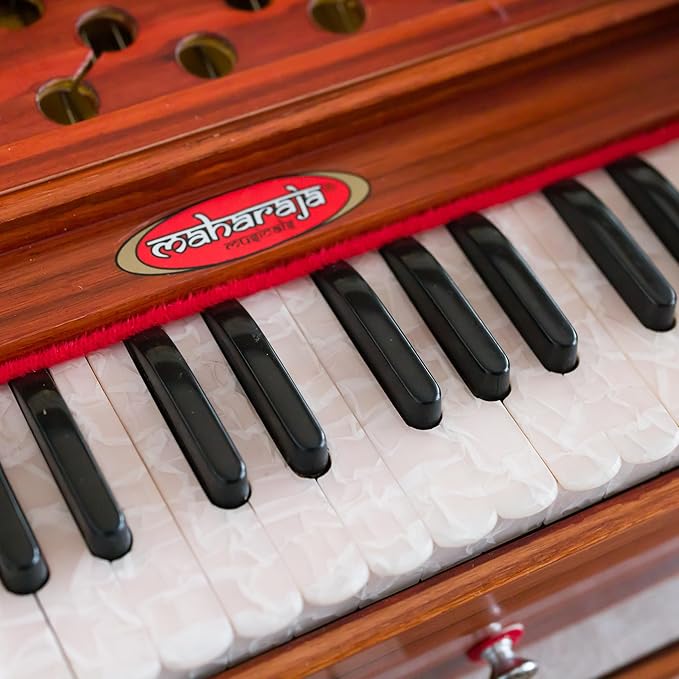 Maharaja Kirtan Harmonium KHF1 | Portable Flight Model | Dark Wood Finish | Professionally Tuned | in USA | Handmade For Yoga & Kirtan | Fits Overhead Compartment