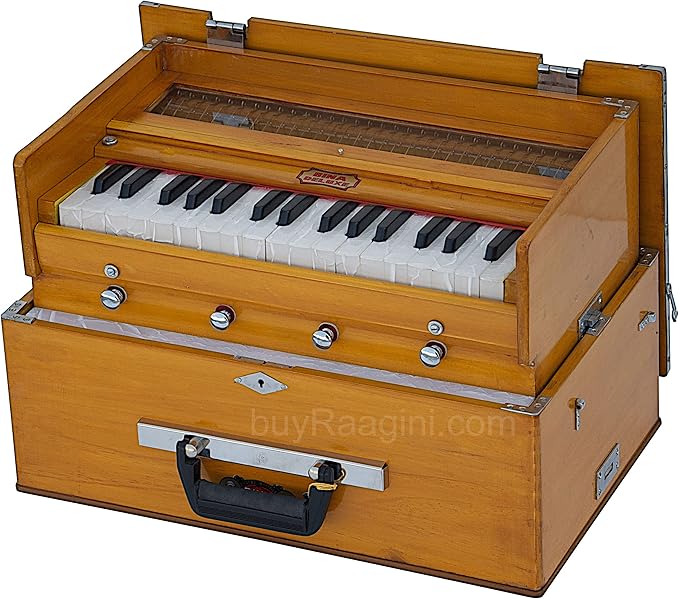 BINA 23B Deluxe, Harmonium, 2 1/2 Octaves, 32 Keys, Small, Portable, Compact, Special Reeds, Safri, Natural Color, Bag, Kirtan, Musical Instrument Indian (PDI- DAA) Brand: BINA