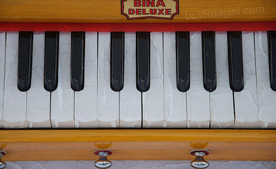 BINA 23B Deluxe, Harmonium, 2 1/2 Octaves, 32 Keys, Small, Portable, Compact, Special Reeds, Safri, Natural Color, Bag, Kirtan, Musical Instrument Indian (PDI- DAA) Brand: BINA