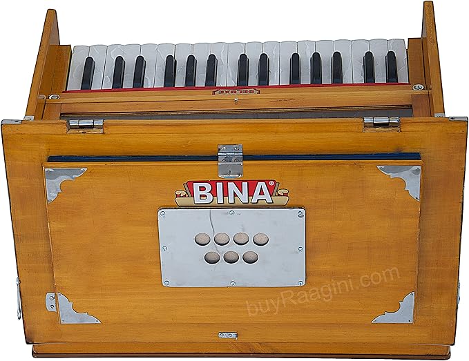 BINA 23B Deluxe, Harmonium, 2 1/2 Octaves, 32 Keys, Small, Portable, Compact, Special Reeds, Safri, Natural Color, Bag, Kirtan, Musical Instrument Indian (PDI- DAA) Brand: BINA