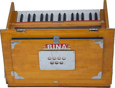 BINA 23B Deluxe, Harmonium, 2 1/2 Octaves, 32 Keys, Small, Portable, Compact, Special Reeds, Safri, Natural Color, Bag, Kirtan, Musical Instrument Indian (PDI- DAA) Brand: BINA