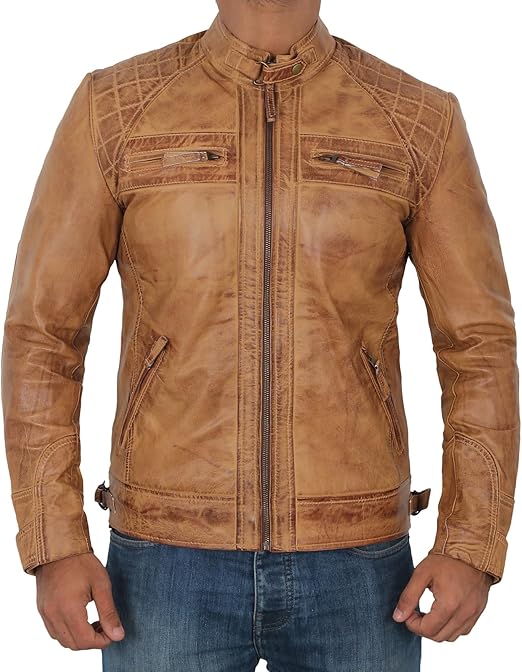 Camel Leather Jacket for Men
