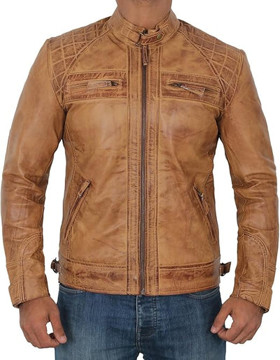 Camel Leather Jacket for Men