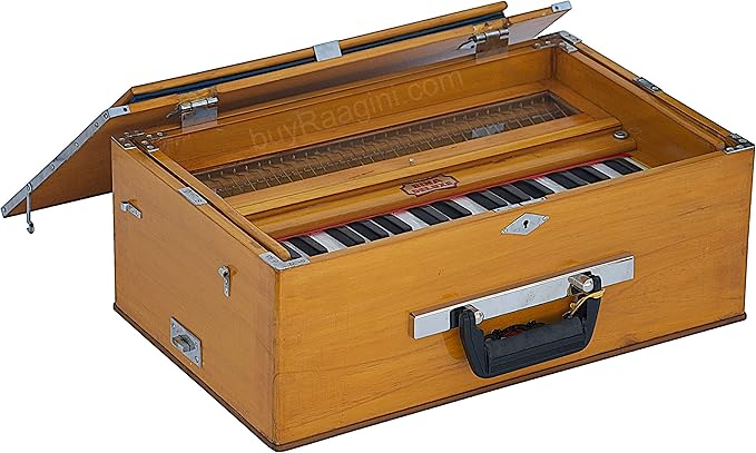 BINA 23B Deluxe, Harmonium, 2 1/2 Octaves, 32 Keys, Small, Portable, Compact, Special Reeds, Safri, Natural Color, Bag, Kirtan, Musical Instrument Indian (PDI- DAA) Brand: BINA
