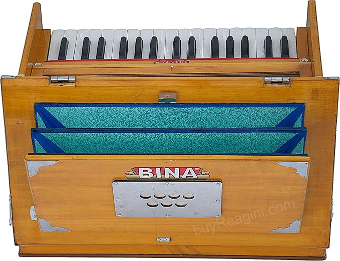 BINA 23B Deluxe, Harmonium, 2 1/2 Octaves, 32 Keys, Small, Portable, Compact, Special Reeds, Safri, Natural Color, Bag, Kirtan, Musical Instrument Indian (PDI- DAA) Brand: BINA