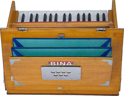 BINA 23B Deluxe, Harmonium, 2 1/2 Octaves, 32 Keys, Small, Portable, Compact, Special Reeds, Safri, Natural Color, Bag, Kirtan, Musical Instrument Indian (PDI- DAA) Brand: BINA