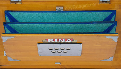 BINA 23B Deluxe, Harmonium, 2 1/2 Octaves, 32 Keys, Small, Portable, Compact, Special Reeds, Safri, Natural Color, Bag, Kirtan, Musical Instrument Indian (PDI- DAA) Brand: BINA