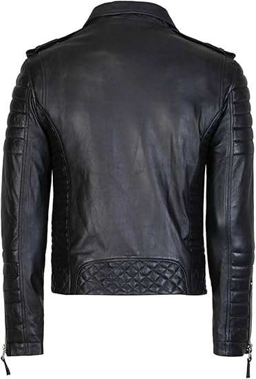 Golden Kings  Leather Jacket For Men Black Biker