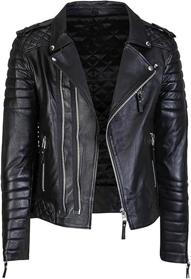 Golden Kings  Leather Jacket For Men Black Biker