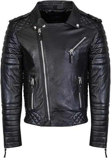 Golden Kings  Leather Jacket For Men Black Biker
