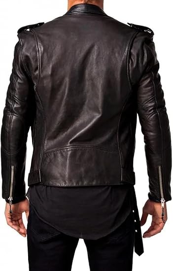Golden Kings  Leather Jacket For Men Black Biker